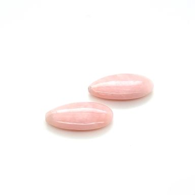 Pink opaal pampel plat 20X10mm