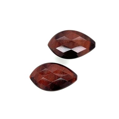 Tijgeroog rood briolet plat miss asia 20X12mm