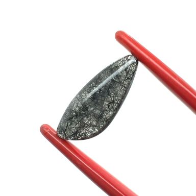 Toermalijnkwarts pampel plat 30X12mm