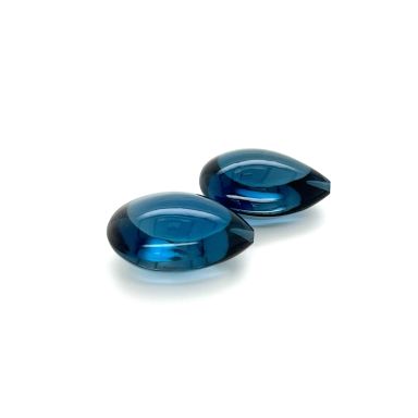 London Blue topaas pampel plat 20X16mm (PAAR)