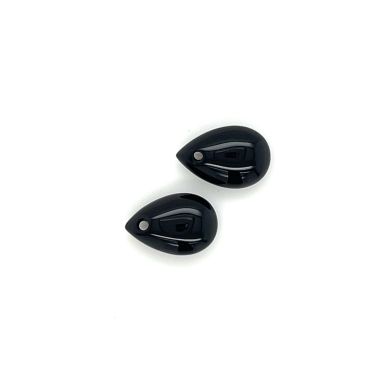 Onyx pampel plat 12X8mm (horizontaal gat)