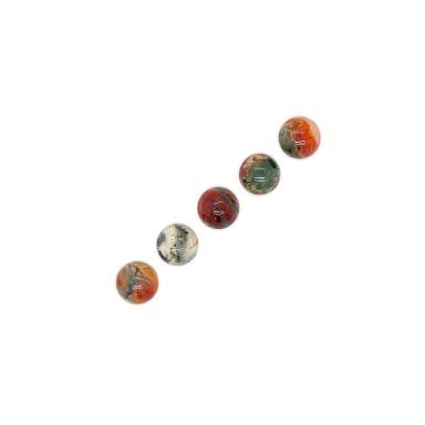 Mosagaat oranje rond cabochon 6mm