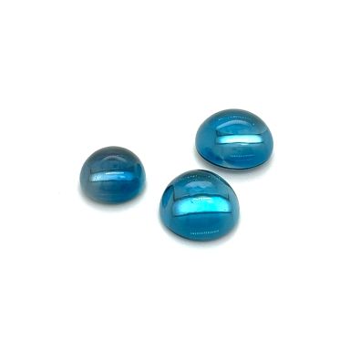 Topaas London Blue rond cabochon 9mm