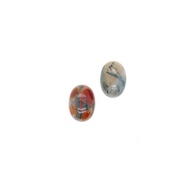 Mosagaat oranje ovaal cabochon 14X10mm