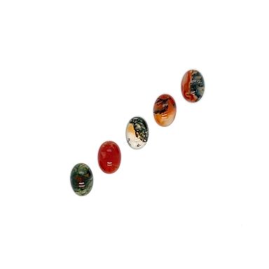 Mosagaat oranje ovaal cabochon 7X5mm