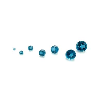 Topaas London Blue rond facet 1mm