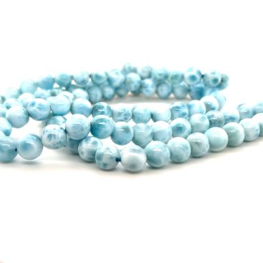 Larimar rond snoer glad 8mm